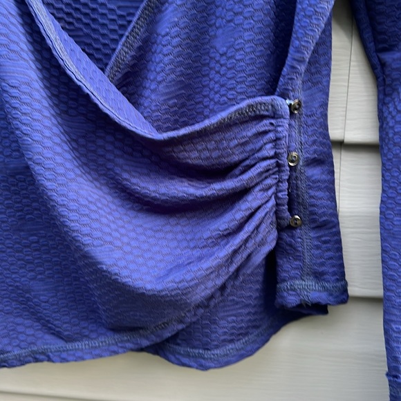 Free People | Penny Top Faux Wrap in Ink Blue Long Sleeve size Large - Picture 4 of 6